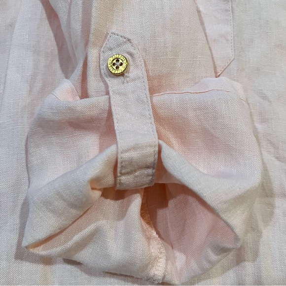 Ellen Tracy Pink Pullover Linen Top Size Small - Picture 5 of 5